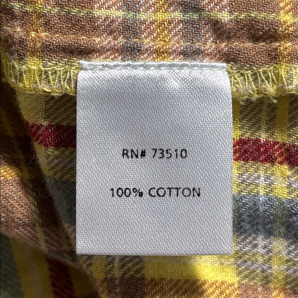 Sister Mary Yellow Blue Plaid Floral Embroidery BoHo 3/4 Sleeves Tunic Blouse Lg - Picture 10 of 11